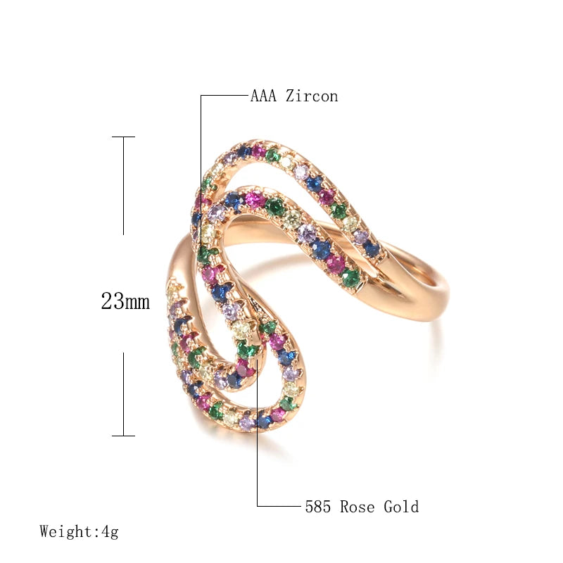 Warm and Romantic Unique Colorful Zircon Ring Warm and Romantic Unique Colorful Zircon Ring